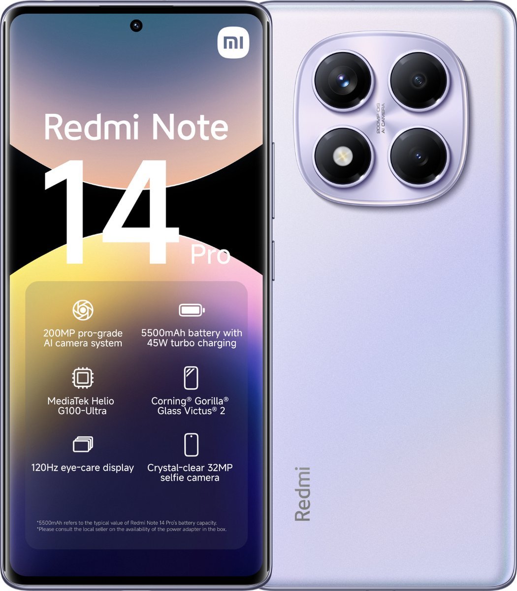 Xiaomi Redmi Note 14 Pro - 5G - 8GB/256GB - Lavender Paars